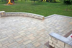 large rounded patio