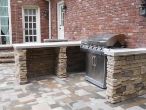 Outdoor stone cooking area   