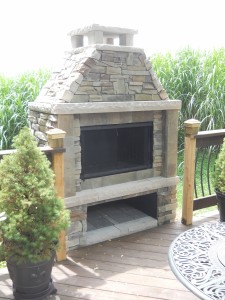 Outdoor brick fireplace   