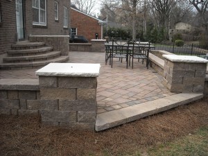 patio with stairs                