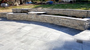 Tiered wall with patio