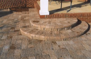 rounded brick steps        