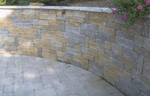 tall rounded retaining wall                  